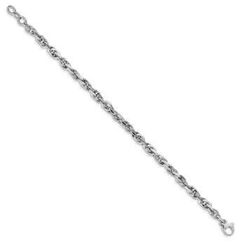 14k White Gold D/C Polished Link w/.5 Bracelet