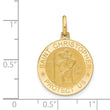 14k Polished and Satin Round St. Christopher Pendant