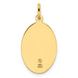 14k Polished and Satin Oval St. Christopher Pendant