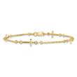 14k Polished Twisted Cross Bracelet