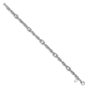 14k White Gold Polished Link Bracelet
