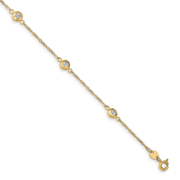 14k Two-tone Polished D/C Bracelet