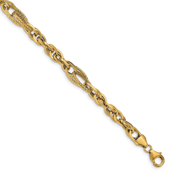 14k D/C Fancy Link Bracelet