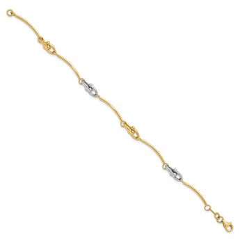14K Two-tone Polished Bracelet