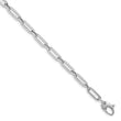 14K White Gold Polished Flat Oval Link Bracelet