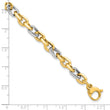 14K Two-tone Polished Fancy Link Bracelet