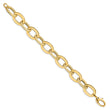 14k Polished Scratch-finish Fancy Link Bracelet