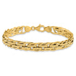 14K Polished Textured Fancy Link Bracelet