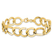 14K Polished Textured Fancy Link Bracelet