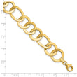 14K Polished Textured Fancy Link Bracelet