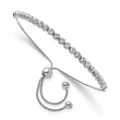 14K White Gold Polished D/C Beaded Bolo Adj. Bracelet