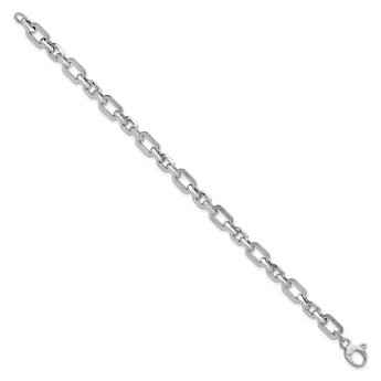 14K White Gold Polished Link Bracelet