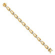 14k Two-tone Polished and Brushed Fancy Link Bracelet