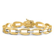 14k Two-tone Polished and Brushed Fancy Link Bracelet