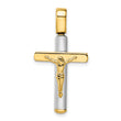 14K Two-tone Crucifix Pendant