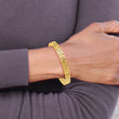14K Polished D/C Flexible w/ 1in Safety Chain Cuff Bangle