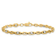 14K Two-tone Polished Link Bracelet