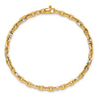 14K Two-tone Polished Link Bracelet