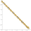 14K Two-tone Polished Link Bracelet