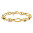 14k Polished Textured Fancy Link Bracelet