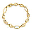 14k Polished Textured Fancy Link Bracelet