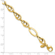 14k Polished Textured Fancy Link Bracelet