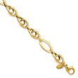 14k Polished Textured Fancy Link Bracelet