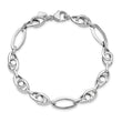 14k White Gold Polished Textured Fancy Link Bracelet