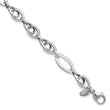 14k White Gold Polished Textured Fancy Link Bracelet