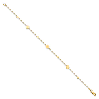 14k Polished Disc Bracelet