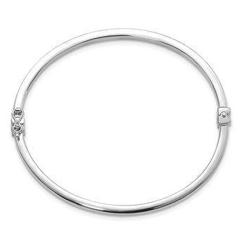 14K White Gold Polished D/C Hinged Bangle