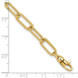 14k Polished Textured Oval Link Bracelet