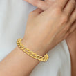14k Polished Scratch-finish Link w/ .75in ext. Bracelet