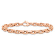 14K Rose Gold Polished and Textured Fancy Link Bracelet