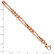 14K Rose Gold Polished Figaro Link Bracelet