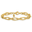 14K Polished Diamond-cut Fancy Link Bracelet