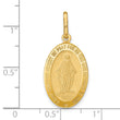 14k Polished and Matte Oval Miraculous Medal