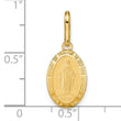 14k Polished and Matte Oval Miraculous Medal