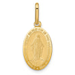 14k Polished and Matte Oval Miraculous Medal