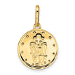 14k Polished and Matte Round Miraclous Medal