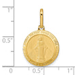 14k Polished and Matte Round Miraclous Medal