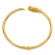 14k Polished and Matte Coin Hinged Bangle