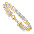 14K Two-Tone Beaded Multi-strand Wire Bangle