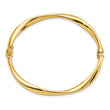 14K Polished Twisted Hinged Bangle