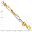 14K w/White Rhodium Polished / Diamond-cut Link Bracelet