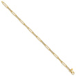14K Polished and Textured Paperclip Link Bracelet