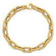 14K Textured Hollow Fancy Link Bracelet