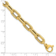 14K Textured Hollow Fancy Link Bracelet