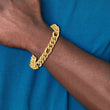 14K Polished and Textured Hollow Fancy Link Bracelet