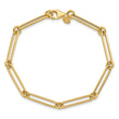 14K Polished Hollow Paperclip Link Bracelet